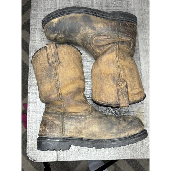 Worx By Red Wing Men’s Size 8M Work Boots Steel Toe Pull On Brown leather 5700 main image 4